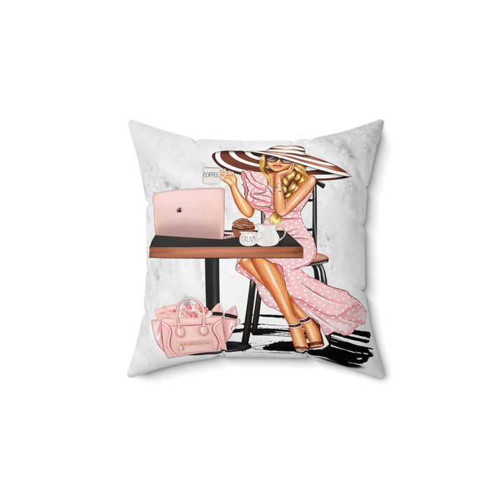 Coffee & Goals Faux Suede Throw Pillow - Beguiling Phenix Boutique