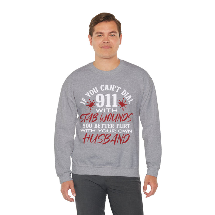 Humorous Crewneck Sweatshirt for Couples - "Flirt with Your Own Husband" - Beguiling Phenix Boutique