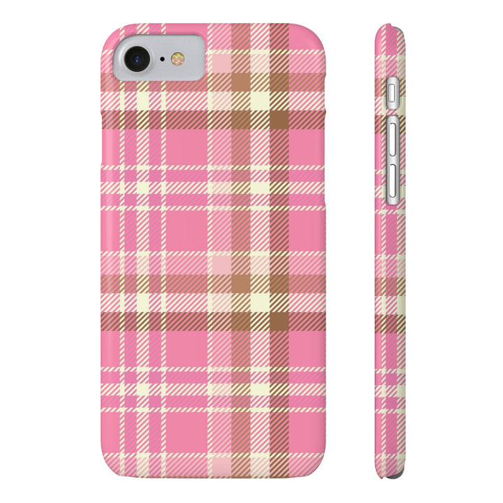 Pink Plaid Slim Phone Case - Beguiling Phenix Boutique