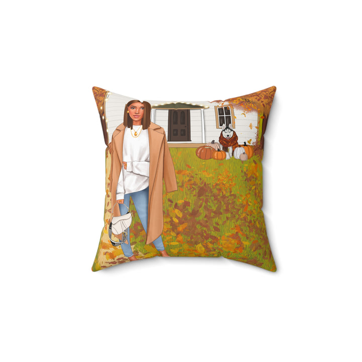 For The Love Of Fall Faux Suede Throw Pillow - Beguiling Phenix Boutique