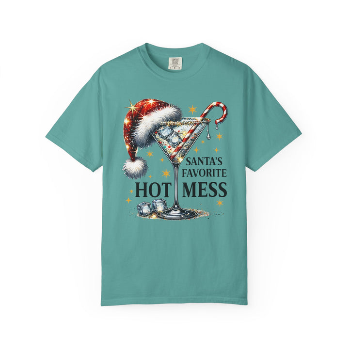 Holiday T-Shirt — "Santa’s Favorite Hot Mess" Christmas Cocktail Tee - Beguiling Phenix Boutique