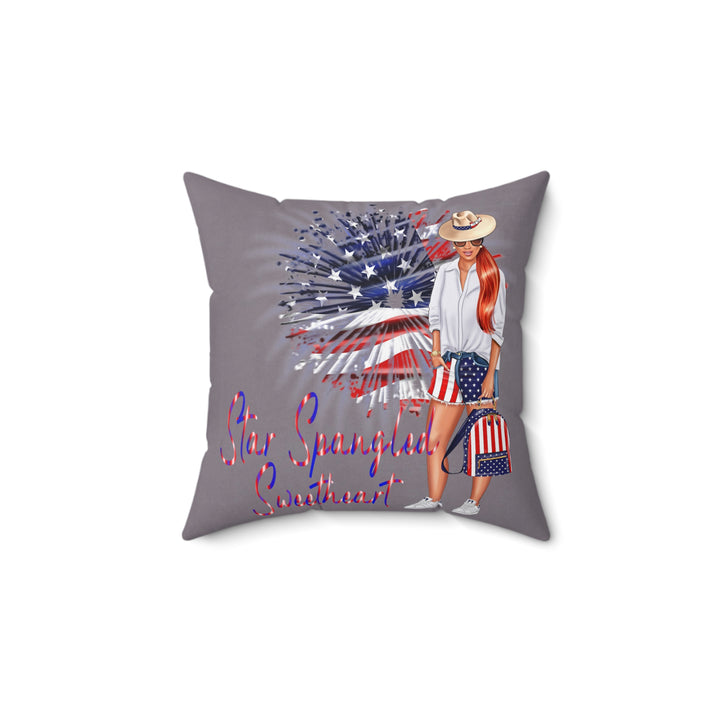 Star Spangled Sweetheart Faux Suede Throw Pillow - Beguiling Phenix Boutique