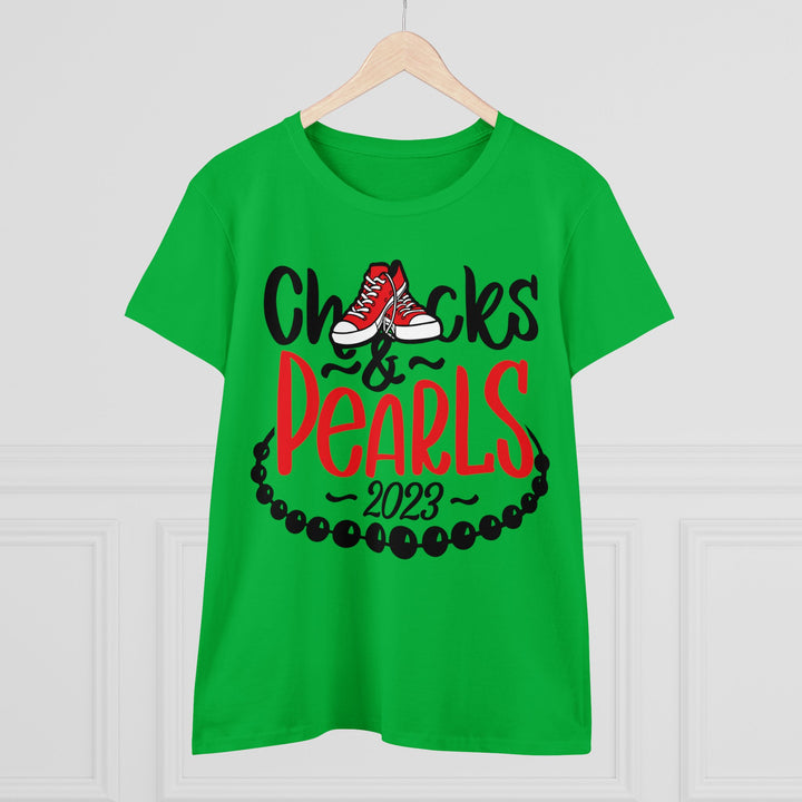 Chucks & Pearls Cotton Tee - Beguiling Phenix Boutique