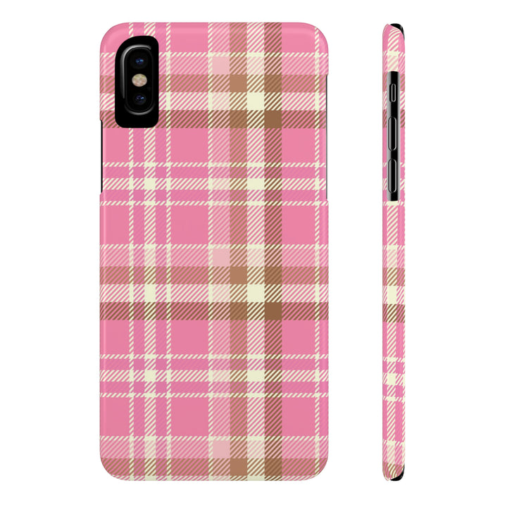 Pink Plaid Slim Phone Case - Beguiling Phenix Boutique