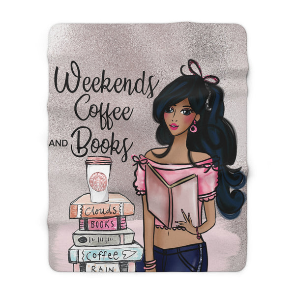 Weekends Coffee and Books Fleece Blanket - Beguiling Phenix Boutique