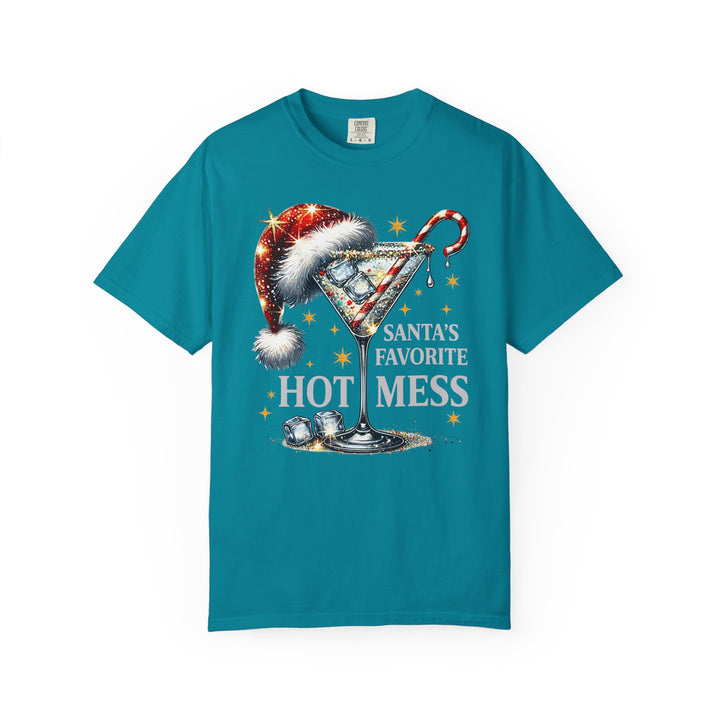 Holiday T-Shirt — "Santa’s Favorite Hot Mess" Christmas Cocktail Tee - Beguiling Phenix Boutique
