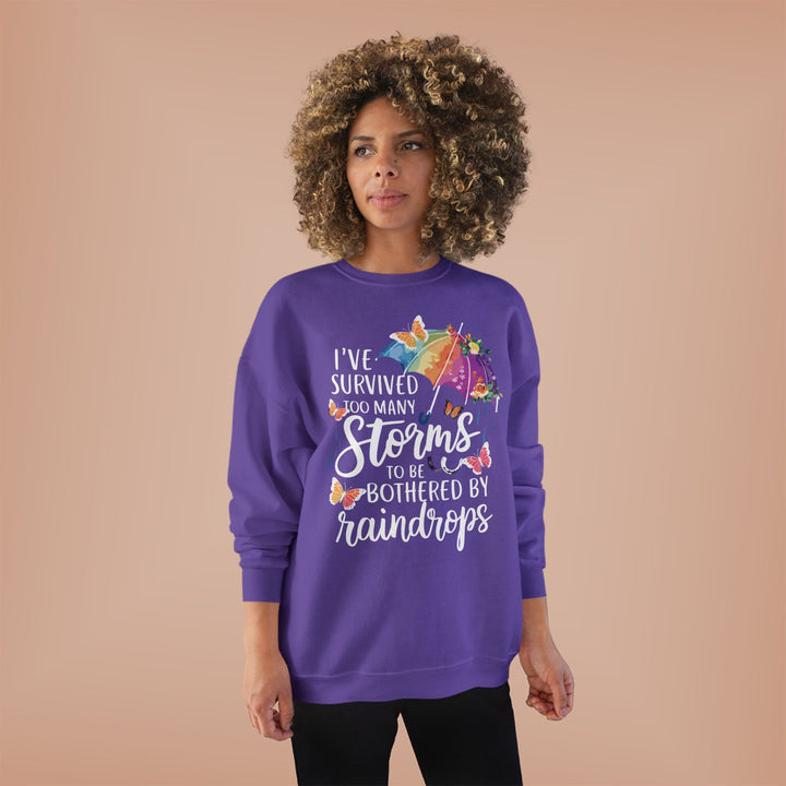 Survived Storms Sweatshirt - Inspirational EcoSmart Crewneck - Beguiling Phenix Boutique
