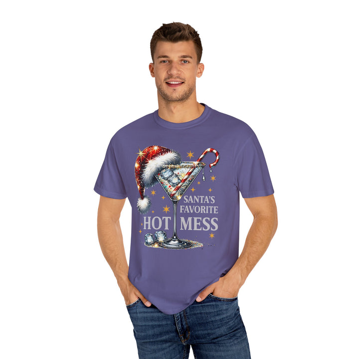 Holiday T-Shirt — "Santa’s Favorite Hot Mess" Christmas Cocktail Tee - Beguiling Phenix Boutique