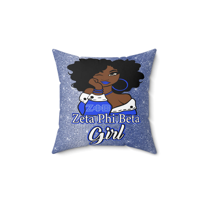 Zeta Phi Beta Faux Suede Throw Pillow - Beguiling Phenix Boutique