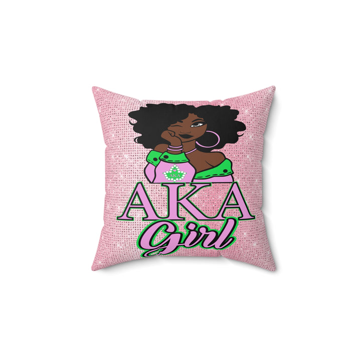 AKA Girl Faux Suede Throw Pillow - Beguiling Phenix Boutique