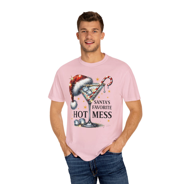 Holiday T-Shirt — "Santa’s Favorite Hot Mess" Christmas Cocktail Tee - Beguiling Phenix Boutique