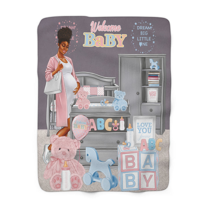 Pink & Blue Welcome Baby Fleece Blanket - Beguiling Phenix Boutique