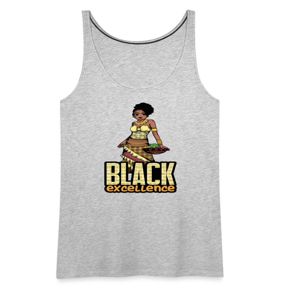 Black Excellence Women’s Premium Tank Top - heather gray