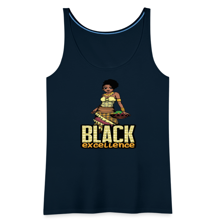 Black Excellence Women’s Premium Tank Top - deep navy