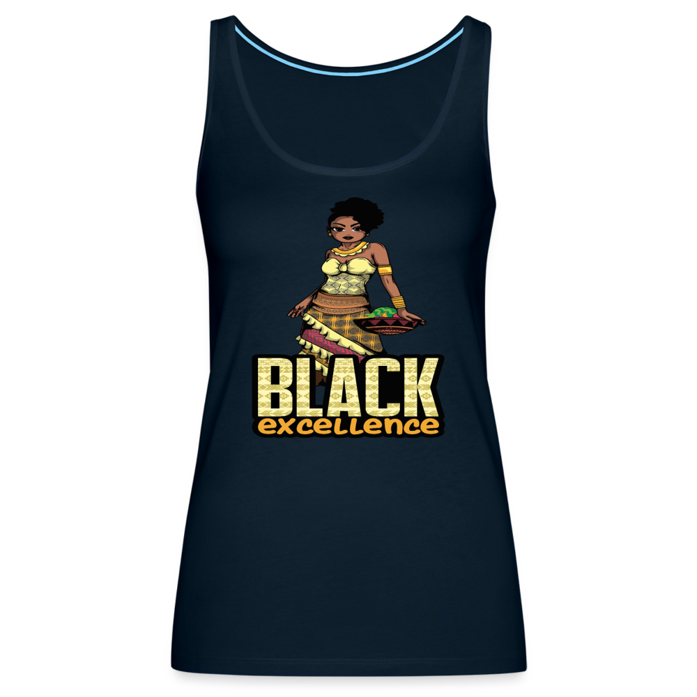 Black Excellence Women’s Premium Tank Top - deep navy