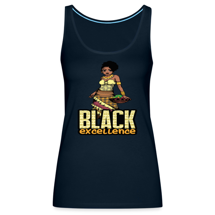 Black Excellence Women’s Premium Tank Top - deep navy