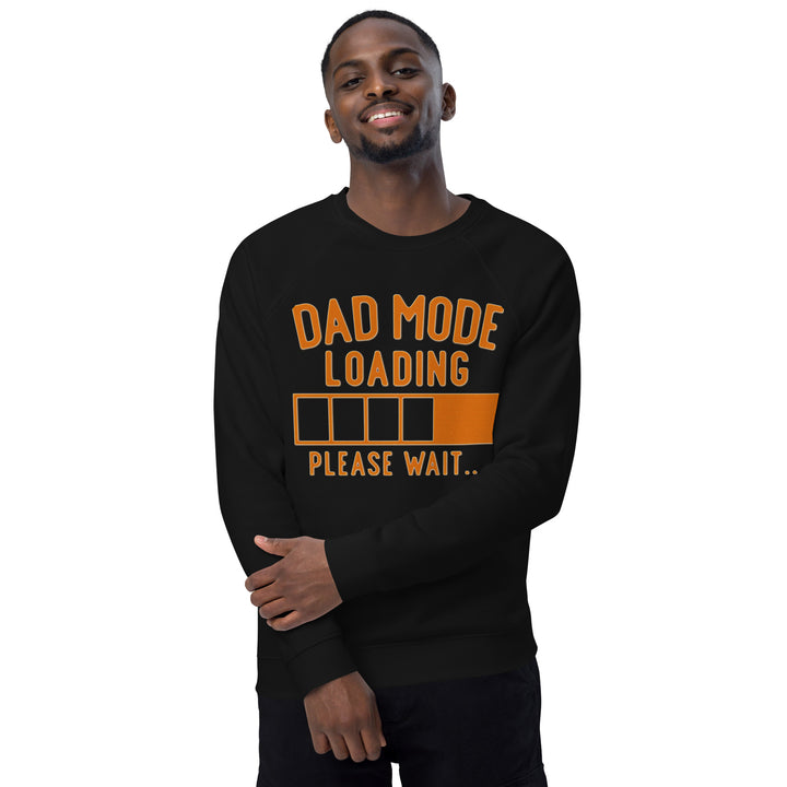 Dad Mode Loading Unisex Organic Raglan Sweatshirt, Beguiling Phenix Boutique