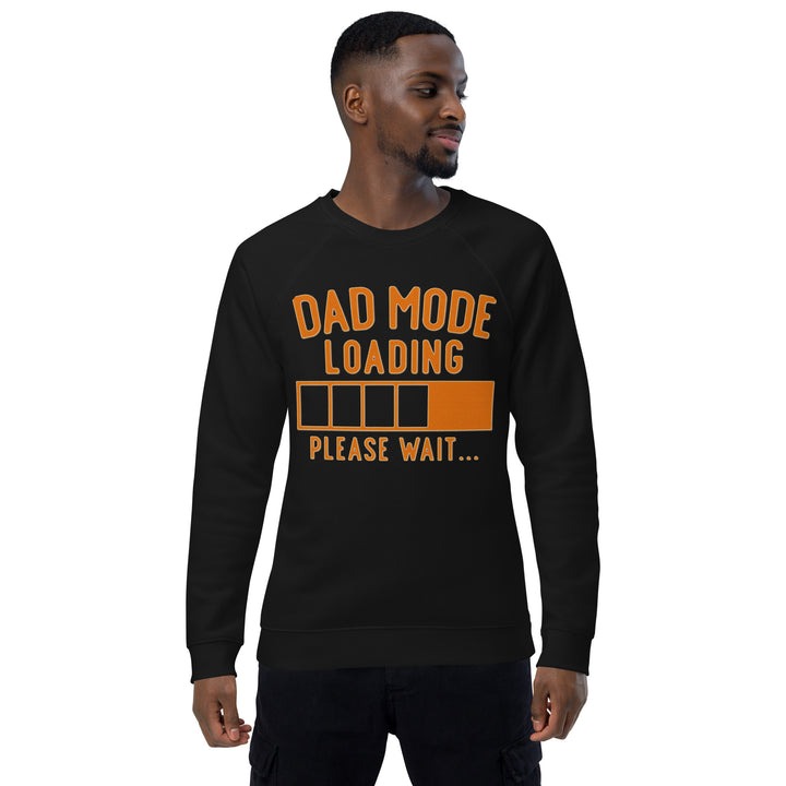 Dad Mode Loading Unisex Organic Raglan Sweatshirt, Beguiling Phenix Boutique