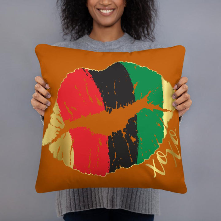 African Flag Lips Throw Pillow - Beguiling Phenix Boutique