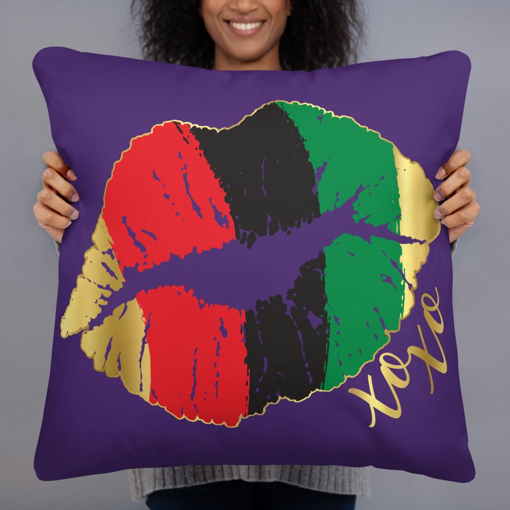African Flag Lips Throw Pillow - Beguiling Phenix Boutique