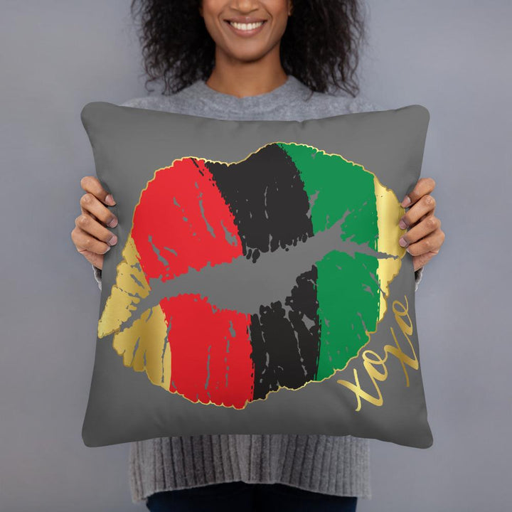 African Flag Lips Throw Pillow - Beguiling Phenix Boutique