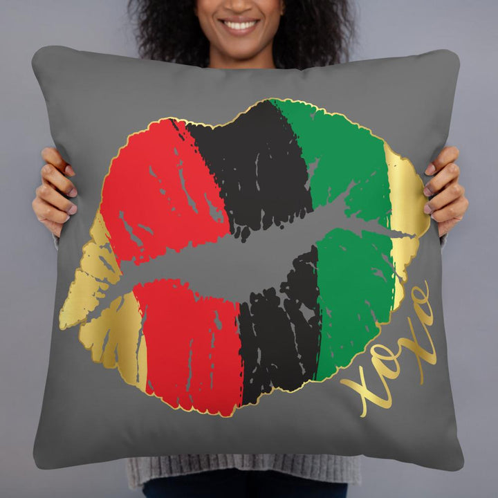 African Flag Lips Throw Pillow - Beguiling Phenix Boutique