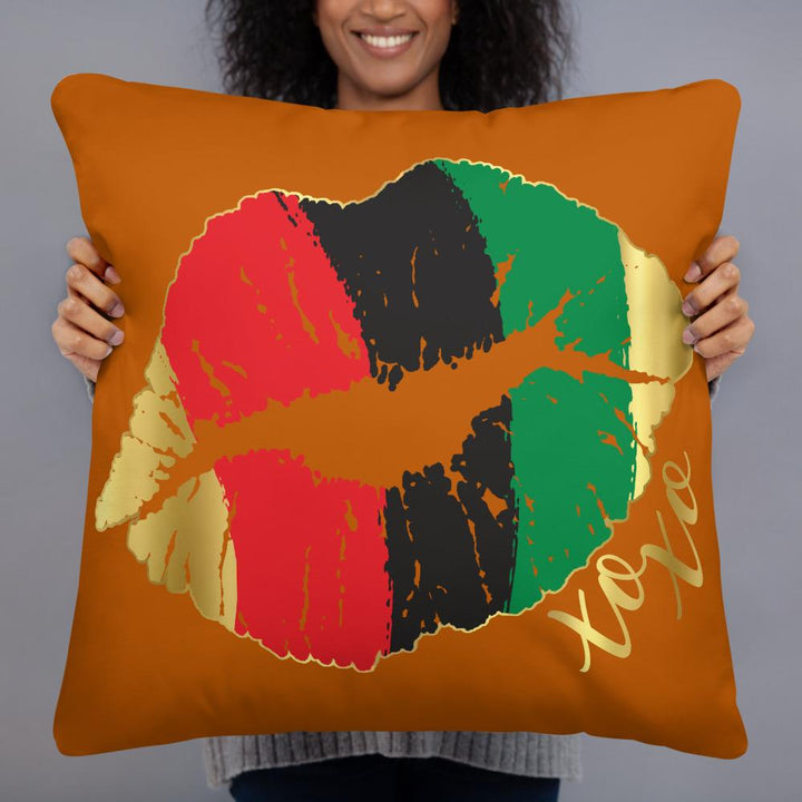 African Flag Lips Throw Pillow - Beguiling Phenix Boutique