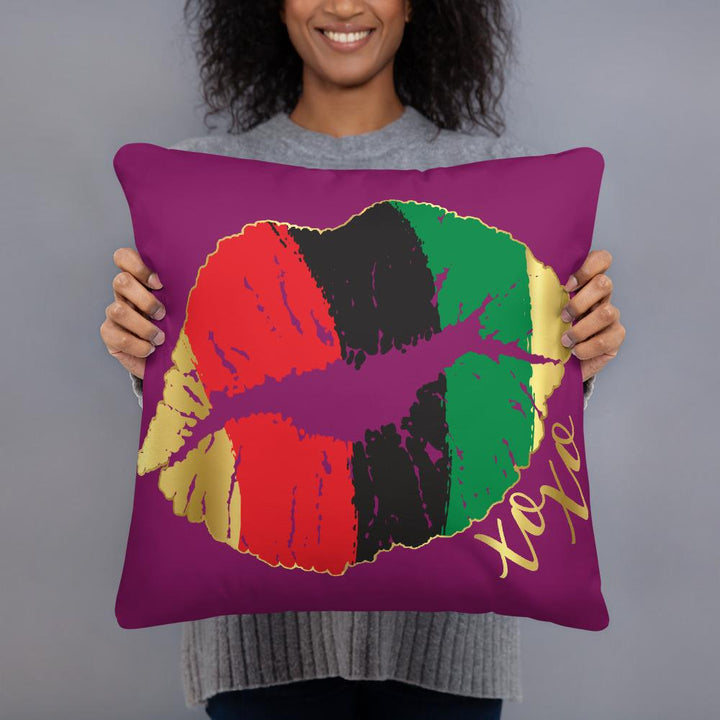 African Flag Lips Throw Pillow - Beguiling Phenix Boutique