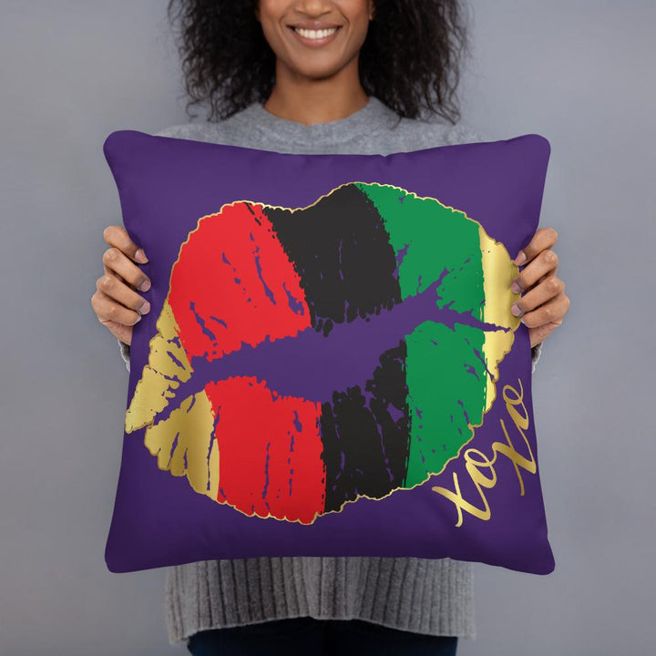 African Flag Lips Throw Pillow - Beguiling Phenix Boutique