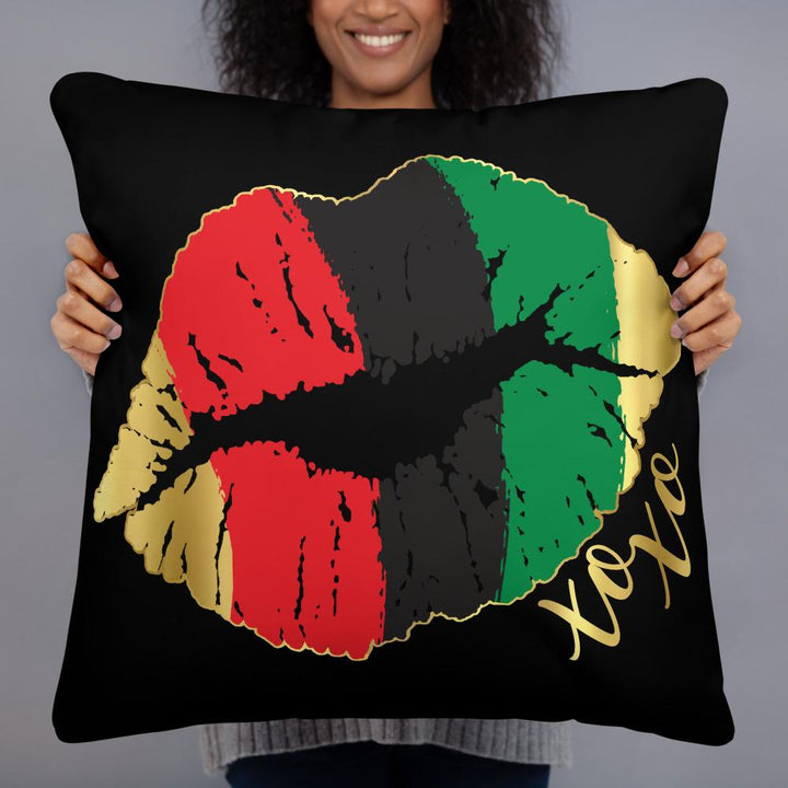 African Flag Lips Throw Pillow - Beguiling Phenix Boutique