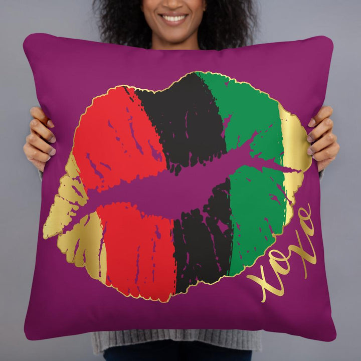 African Flag Lips Throw Pillow - Beguiling Phenix Boutique