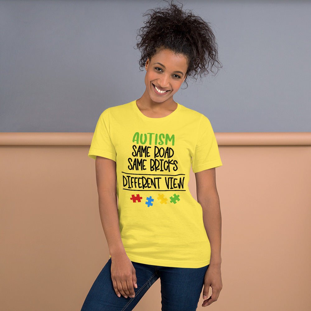 Autism Same Road Same Bricks Different View Unisex Shirt - Beguiling Phenix Boutique