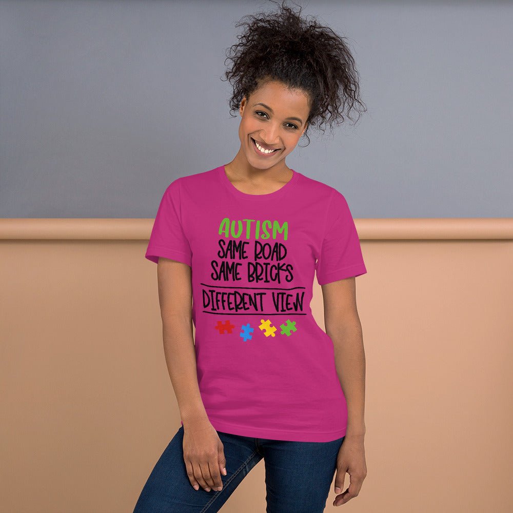 Autism Same Road Same Bricks Different View Unisex Shirt - Beguiling Phenix Boutique