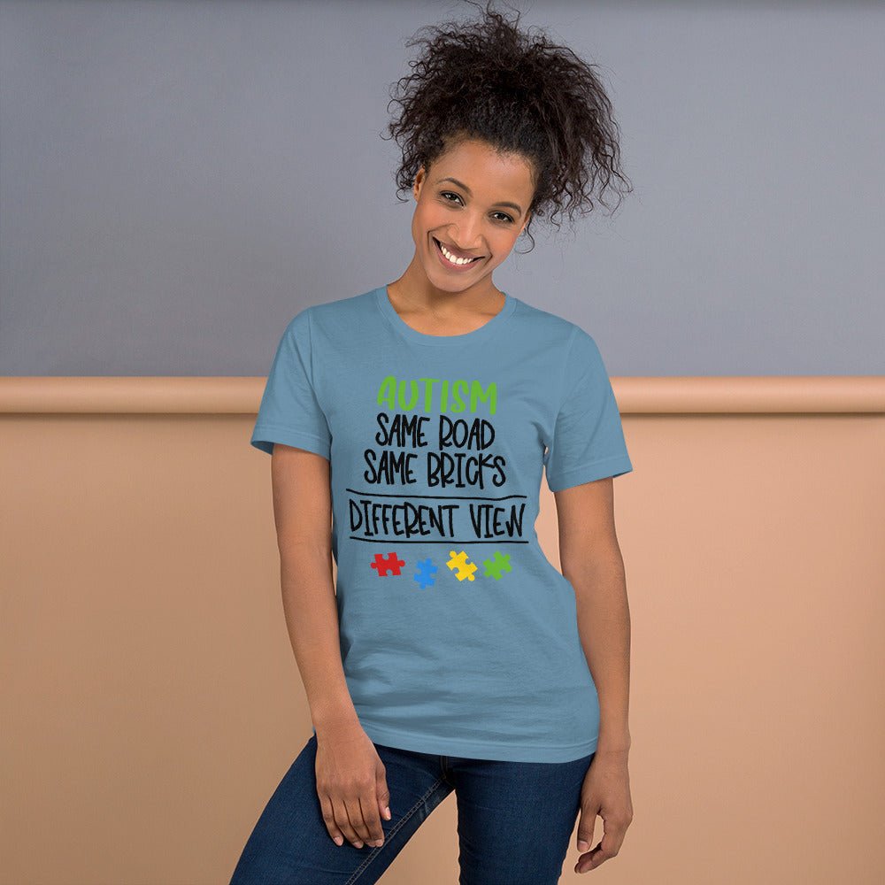 Autism Same Road Same Bricks Different View Unisex Shirt - Beguiling Phenix Boutique