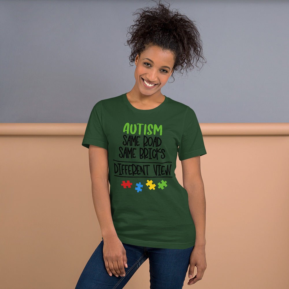 Autism Same Road Same Bricks Different View Unisex Shirt - Beguiling Phenix Boutique