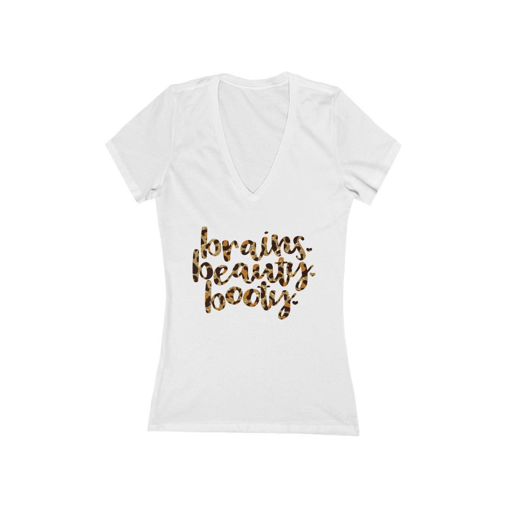 Brains Beauty Booty Deep V-Neck Shirt - Beguiling Phenix Boutique