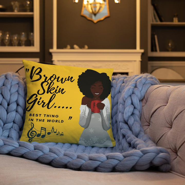 Brown Skin Girl Throw Pillow - Beguiling Phenix Boutique