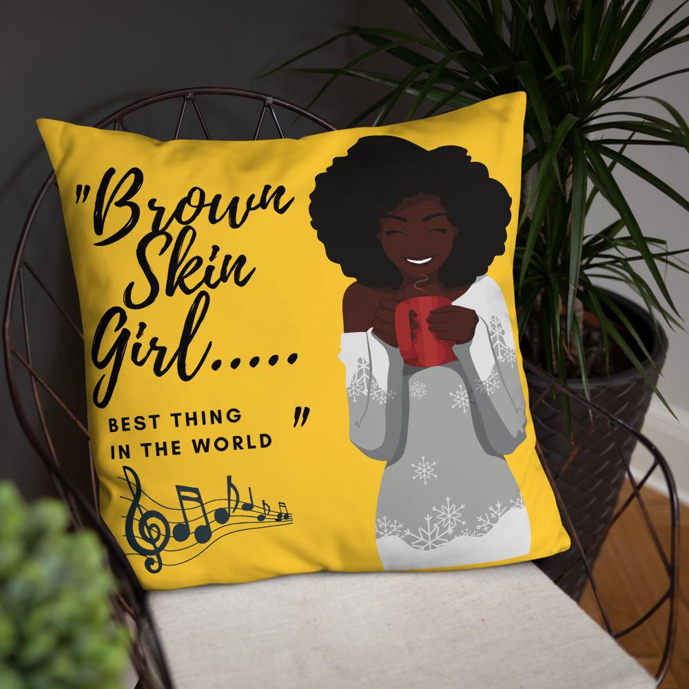 Brown Skin Girl Throw Pillow - Beguiling Phenix Boutique