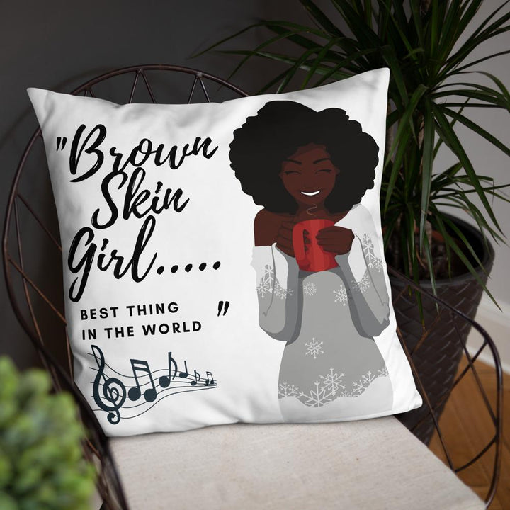 Brown Skin Girl Throw Pillow - Beguiling Phenix Boutique