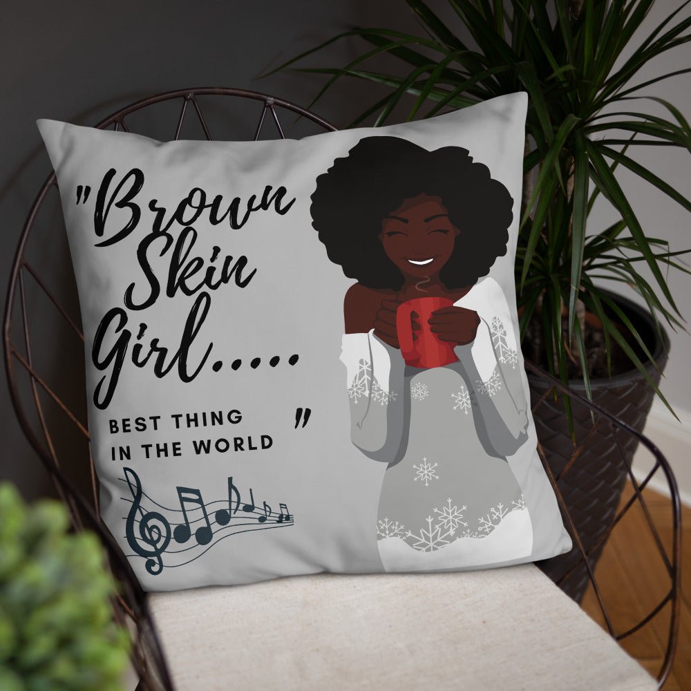 Brown Skin Girl Throw Pillow - Beguiling Phenix Boutique
