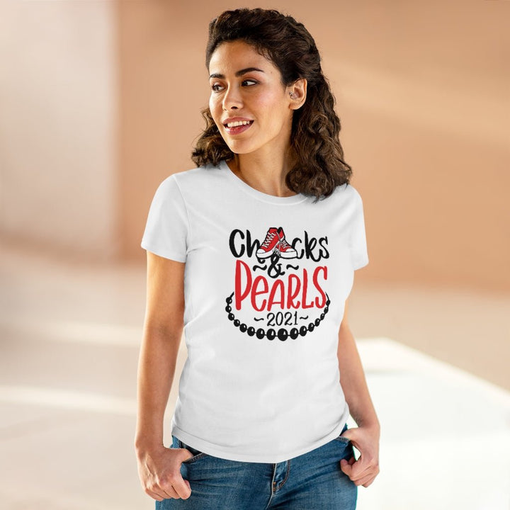 Chucks & Pearls Heavy Cotton Tee - Beguiling Phenix Boutique