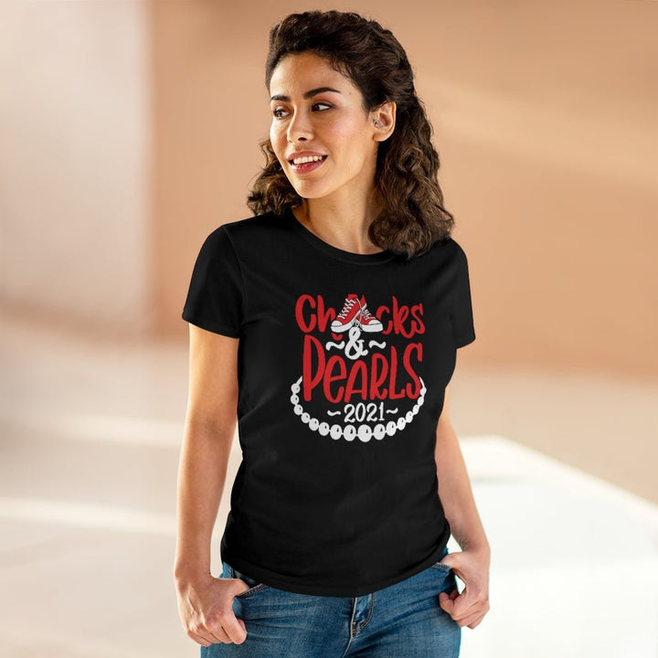 Chucks & Pearls Heavy Cotton Tee - Beguiling Phenix Boutique