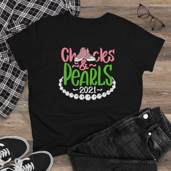 Chucks & Pearls Heavy Cotton Tee - Beguiling Phenix Boutique