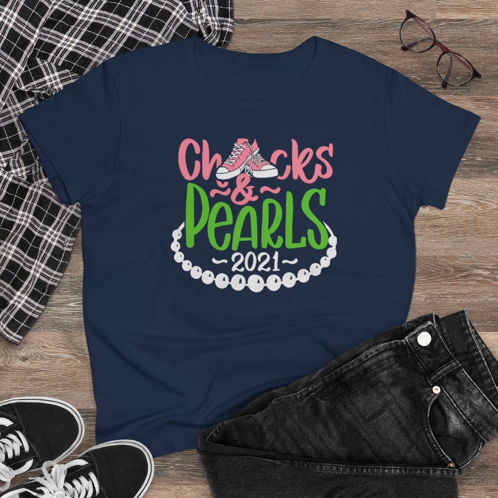 Chucks & Pearls Heavy Cotton Tee - Beguiling Phenix Boutique