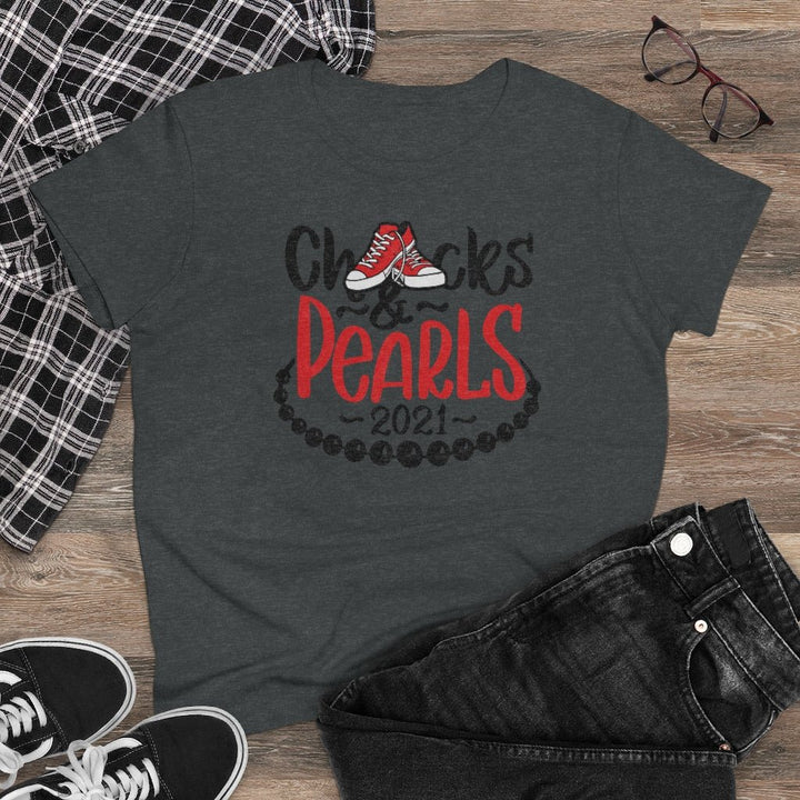 Chucks & Pearls Heavy Cotton Tee - Beguiling Phenix Boutique