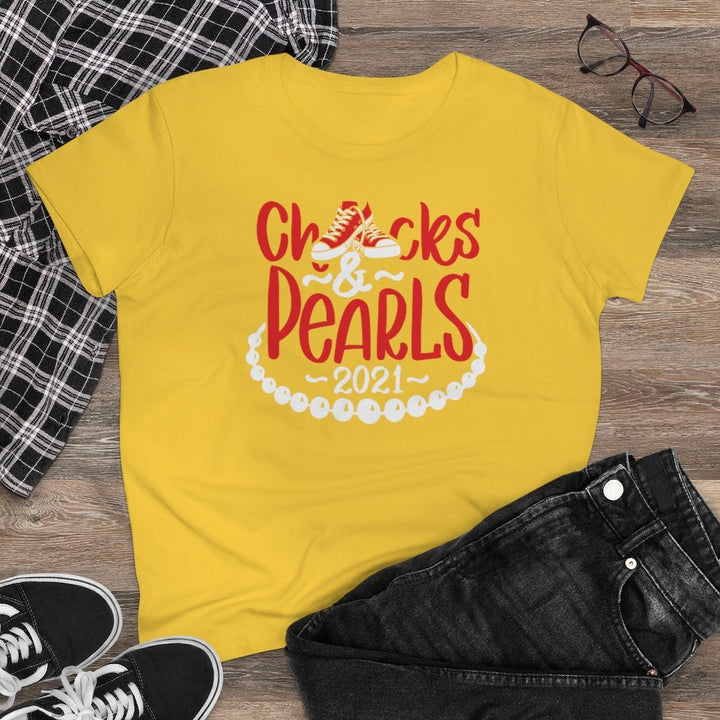 Chucks & Pearls Heavy Cotton Tee - Beguiling Phenix Boutique