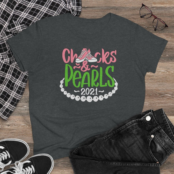 Chucks & Pearls Heavy Cotton Tee - Beguiling Phenix Boutique