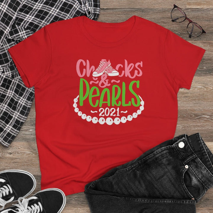 Chucks & Pearls Heavy Cotton Tee - Beguiling Phenix Boutique