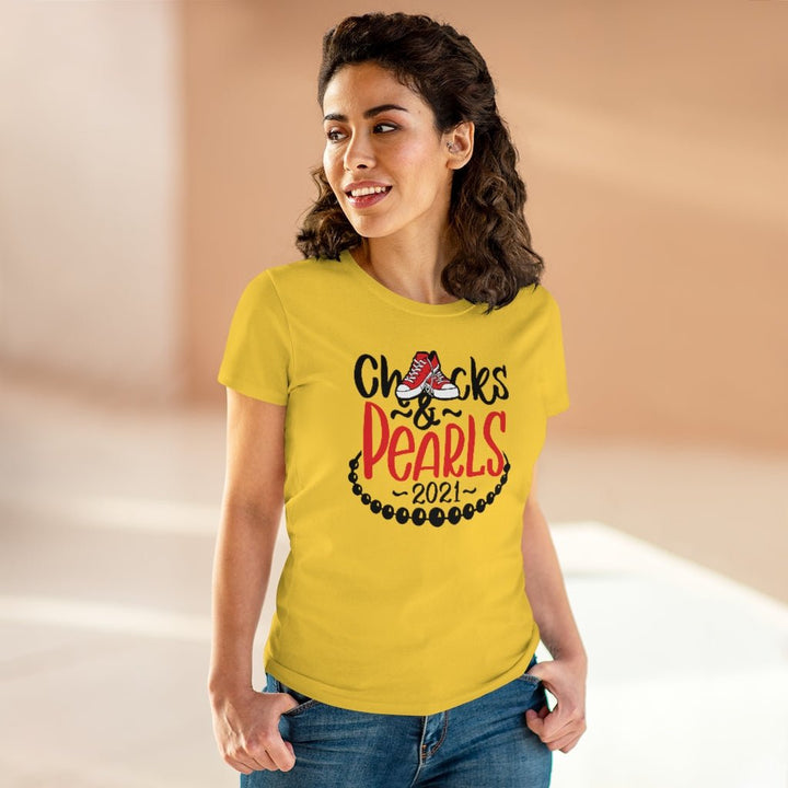 Chucks & Pearls Heavy Cotton Tee - Beguiling Phenix Boutique