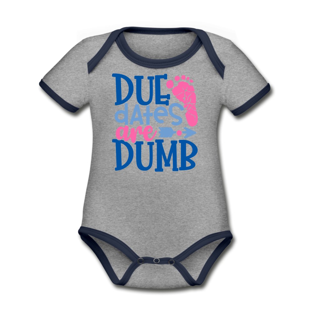 Due Dates Are Dumb Organic Contrast Short Sleeve Baby Bodysuit - Beguiling Phenix Boutique